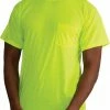 Army Navy Store Shirts Safety Green Moisture Wicking Pocket T-Shirt Short Sleeve Performance Shirt