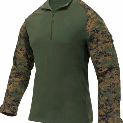 Army Navy Store Woodland Digital Camo - 1/4 Zip Tactical Airsoft Combat Shirt