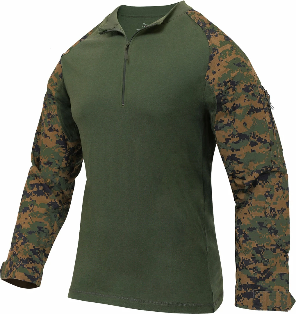 Army Navy Store Woodland Digital Camo - 1/4 Zip Tactical Airsoft Combat Shirt 3 Army Navy Store Woodland Digital Camo - 1/4 Zip Tactical Airsoft Combat Shirt