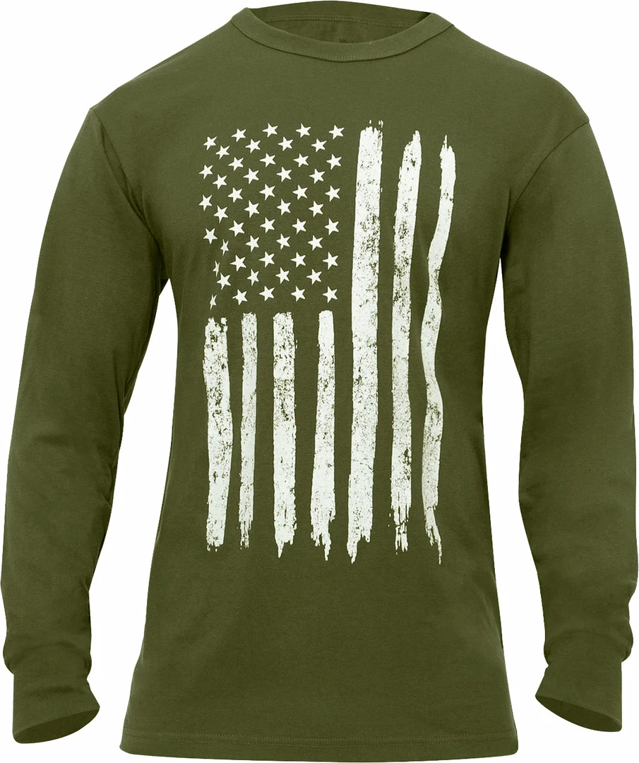 Army Navy Store Olive Drab - US Flag Long Sleeve T-Shirt Shirts 3 Army Navy Store Olive Drab - US Flag Long Sleeve T-Shirt Shirts