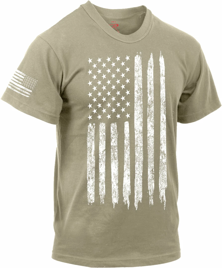 Army Navy Store Desert Sand - Distressed US Flag Athletic Fit T-Shirt 4 Army Navy Store Desert Sand - Distressed US Flag Athletic Fit T-Shirt