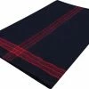 Army Navy Store Blankets Navy Blue / Red - Striped Wool Blanket