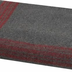 Army Navy Store Grey/Red Military Wool Blanket 62" X 80" With Stripes For Camping Survival Emergency Blankets