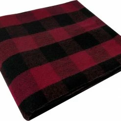 Army Navy Store Red/Black Plaid Wool Blanket 62"x 80"