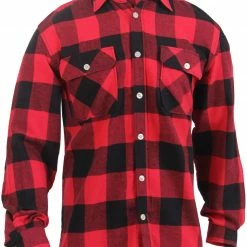 Rothco Red - Buffalo Plaid Lightweight Brawny Flannel Shirt