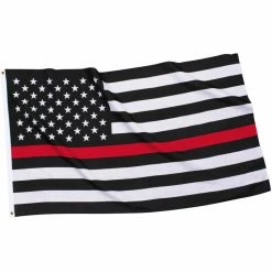 Army Navy Store US American Flag Thin Red Line (Support The Firemen) Flag 3' X 5' Flags