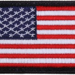 Rothco Red White Blue - US Flag Patch With Black Border / Hook And Loop Closure - USA Made Patches