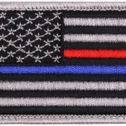 Rothco Patches US American Thin Blue Line (Support The Police) & Thin Red Line (Support The Firefighters) Patch 1 7/8" X 3 3/8