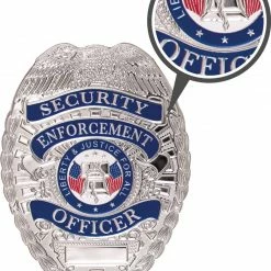 Army Navy Store Law Enforcement Gear Silver - Flexible Security Badge