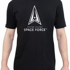 Army Navy Store Mens Black Space Force Athletic Fit T-Shirt Athletic Short Sleeve Shirt Shirts