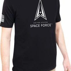 Army Navy Store Mens Black Space Force Athletic Fit T-Shirt Athletic Short Sleeve Shirt Shirts