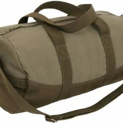 Army Navy Store Two-Tone Canvas Duffle Bag With Brown Bottom Bags