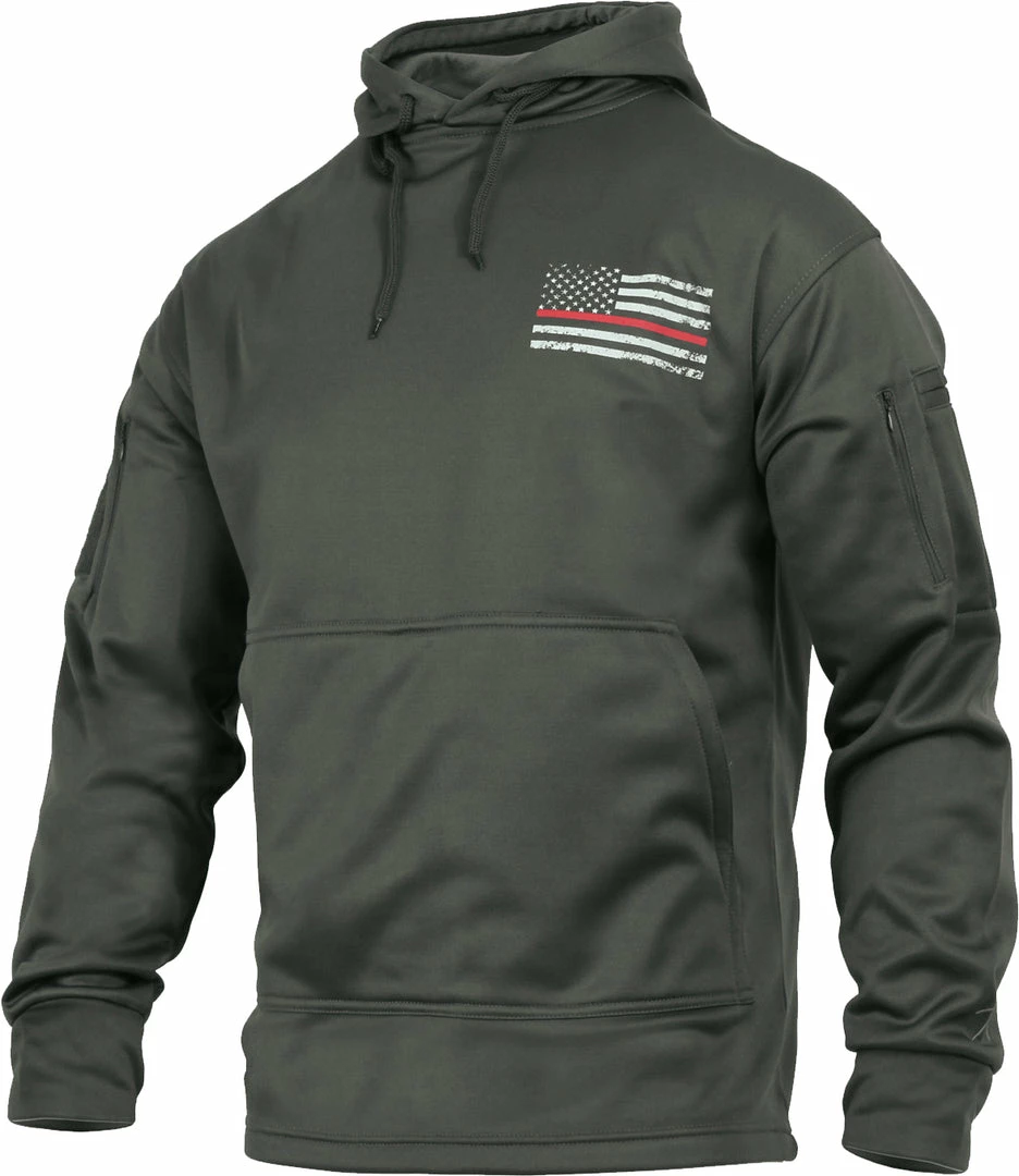Army Navy Store Sweaters / Hoodies Grey - Thin Red Line Concealed Carry Hoodie 3 Army Navy Store Sweaters / Hoodies Grey - Thin Red Line Concealed Carry Hoodie