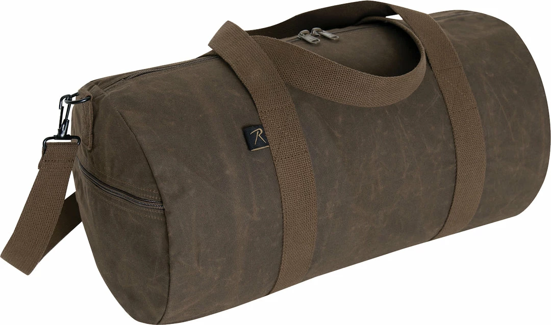 Army Navy Store Camping / Survival Gear Brown - Waxed Canvas Shoulder Duffle Bag - 19 Inch 3 Army Navy Store Camping / Survival Gear Brown - Waxed Canvas Shoulder Duffle Bag - 19 Inch