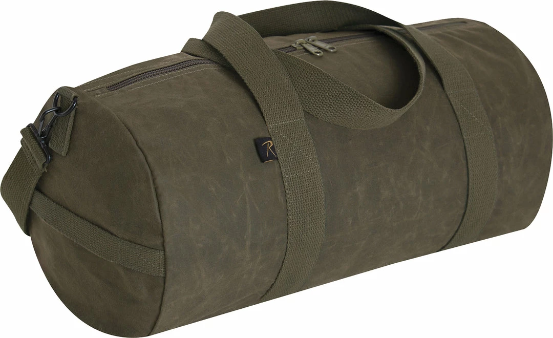 Army Navy Store Camping / Survival Gear Olive Drab - Waxed Canvas Shoulder Duffle Bag - 19 Inch 3 Army Navy Store Camping / Survival Gear Olive Drab - Waxed Canvas Shoulder Duffle Bag - 19 Inch