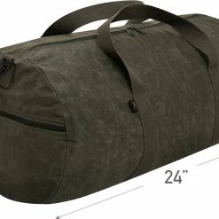 Army Navy Store Camping / Survival Gear Olive Drab - Waxed Canvas Shoulder Duffle Bag - 24 Inch