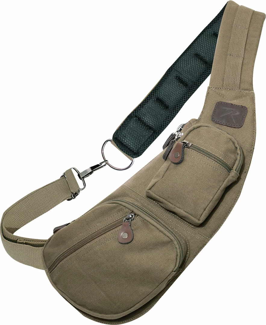 Army Navy Store Vintage Olive Drab - Crossbody Canvas Sling Bag 3 Army Navy Store Vintage Olive Drab - Crossbody Canvas Sling Bag