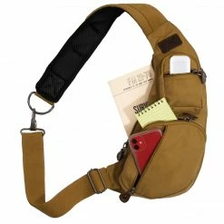Army Navy Store Bags Coyote Brown - Crossbody Canvas Sling Bag
