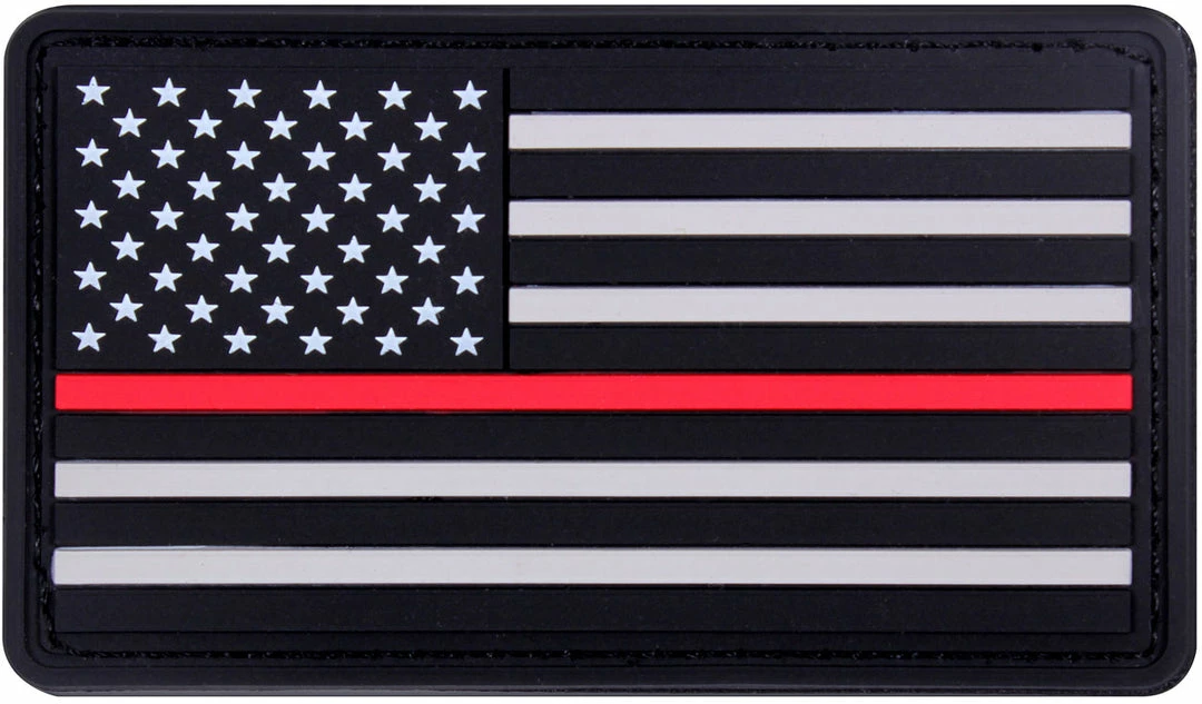 Rothco Thin Red Line Support The Firefighters US Flag PVC Patch 1-7/8" X 3-3/8" Patches 3 Rothco Thin Red Line Support The Firefighters US Flag PVC Patch 1-7/8" X 3-3/8" Patches