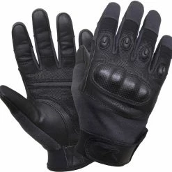 Army Navy Store Black - Carbon Fiber Hard Knuckle Gloves Tactical Cut & Fire Resistant Full Finger