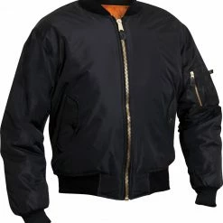 Army Navy Store Jackets / Coats Black - Enhanced Nylon MA-1 Flight Jacket