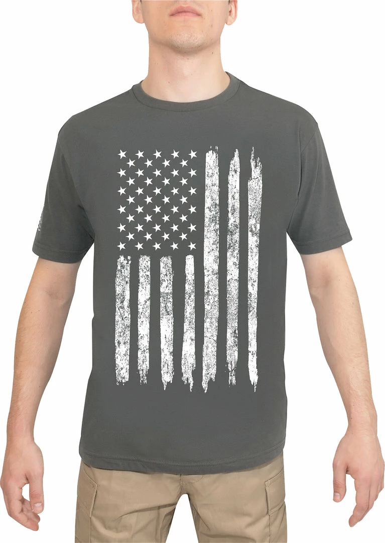 Army Navy Store Charcoal Grey - Distressed US Flag Athletic Fit T-Shirt Shirts 3 Army Navy Store Charcoal Grey - Distressed US Flag Athletic Fit T-Shirt Shirts