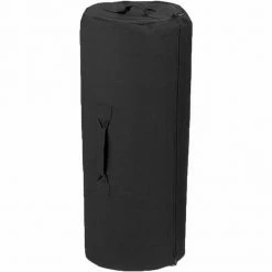 Rothco Black - Military Duffle Bag With Side Zipper 21 In. X 36 In. - Cotton Canvas