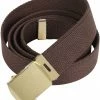 Rothco Belts / Suspenders Brown - Military Web Belt With Gold Brass Buckle