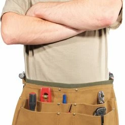 Army Navy Store Canvas Waist Work Apron Garden, Woodwork Tool Waist Apron With Six Pouches