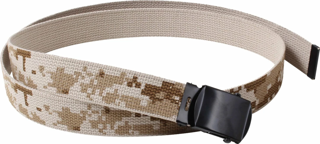 Rothco Digital Desert Camouflage Tan - Reversible Military Web Belt With Black Buckle 54 In. Belts / Suspenders 3 Rothco Digital Desert Camouflage Tan - Reversible Military Web Belt With Black Buckle 54 In. Belts / Suspenders