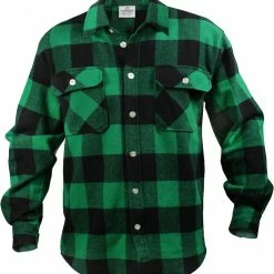 Army Navy Store Green Plaid - Extra Heavyweight Buffalo Plaid Flannel Shirt