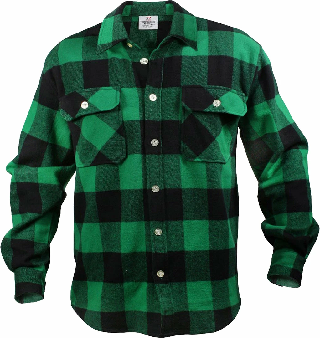 Army Navy Store Green Plaid - Extra Heavyweight Buffalo Plaid Flannel Shirt 3 Army Navy Store Green Plaid - Extra Heavyweight Buffalo Plaid Flannel Shirt