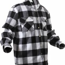 Army Navy Store Shirts White Plaid - Extra Heavyweight Buffalo Plaid Flannel Shirt