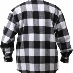 Army Navy Store Shirts White Plaid - Extra Heavyweight Buffalo Plaid Flannel Shirt