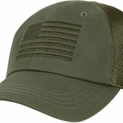 Army Navy Store Headwear Olive Drab - Tactical Mesh Back Cap With Embroidered US Flag