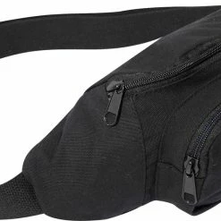 Army Navy Store Belts / Suspenders Black Crossbody Fanny Pack Canvas Sport Belt Strap Quick Release Buckle Bag