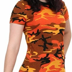 Army Navy Store Savage Orange Camo - Womens Long Length Camo T-Shirt