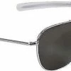 Sunglasses / Goggles / Optics Chrome Aviator Sunglasses Air Force Style American Optics Grey Lenses With Case