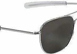 Sunglasses / Goggles / Optics Chrome Aviator Sunglasses Air Force Style American Optics Grey Lenses With Case