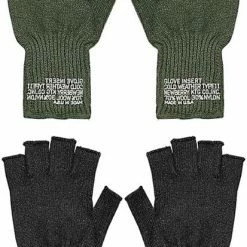 Genuine GI Military Fingerless Wool Gloves USA Made