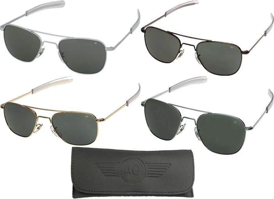 American Optics Aviator Sunglasses Air Force Style Grey Lenses With Case 3 American Optics Aviator Sunglasses Air Force Style Grey Lenses With Case
