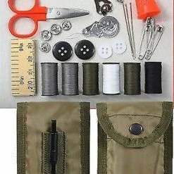 None Belts / Suspenders Emergency Military Repair Sewing Kit With Case & Belt Keeper