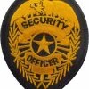 None Law Enforcement Gear Gold SECURITY OFFICER Badge Iron/Sew On Patch