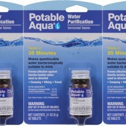 Potable Aqua Water Purification Tablets - 3 Pack Camping / Survival Gear