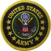 None United States Army US Eagle Embroidered Logo Round 3" Patch Patches