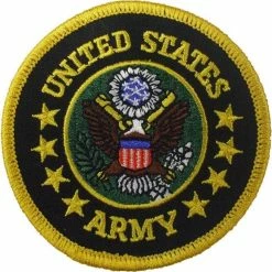 None United States Army US Eagle Embroidered Logo Round 3" Patch Patches