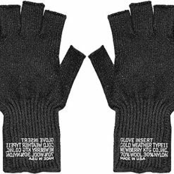 Genuine GI Military Fingerless Wool Gloves USA Made