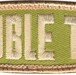 None Olive Drab & Tan Military Double Tap Patch 1" X 3"