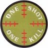 None Olive Drab Military One Shot One Kill Patch With Hook Back 3.25"