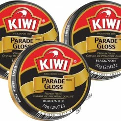 3 Pack - Kiwi Black Large Parade Gloss 2.5 Oz Premium Shoe Polish